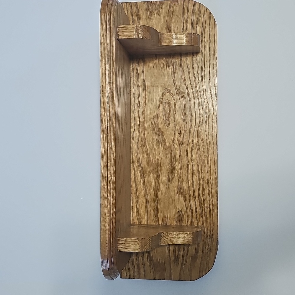 Vintage 80's 90's Wooden Homemade Handmade Oak Rustic Cottage Core Wall Shelf